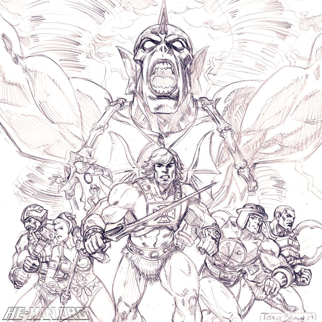 Masters of the Universe Origins minicomic (packaged with Hurricane Hordak) "Eye of the Storm" cover pencil art - by Reilly Brown.